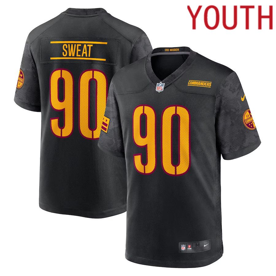 Youth Washington Commanders #90 Montez Sweat Nike Black Alternate Game NFL Jersey